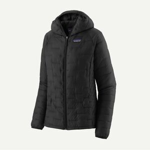 Patagonia Women’s Micro Puff Hoodie Black Hooded Puffy Jacket